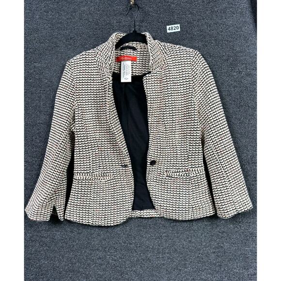 Cartonier by Anthropologie Tweed Blazer Jacket Womens Sz S Multicolor One Button - Picture 1 of 7